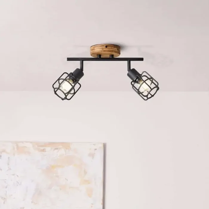 Spotrohr Inga, braun, 21 x 33 cm, Metall Industrielle Deckenleuchte