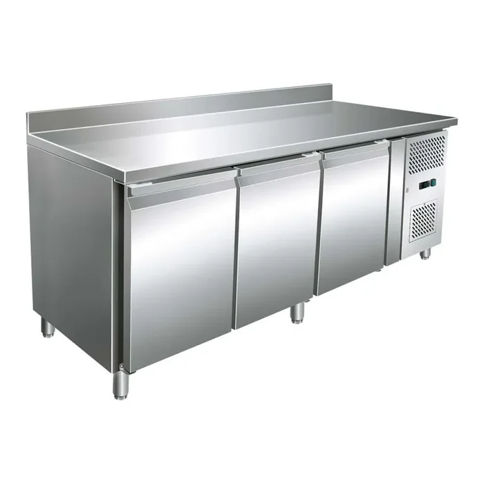 Stalgast, 3-türiger Edelstahl Bäckerei-Tiefkühltisch EN/BN 600×400 mm, 444 Liter