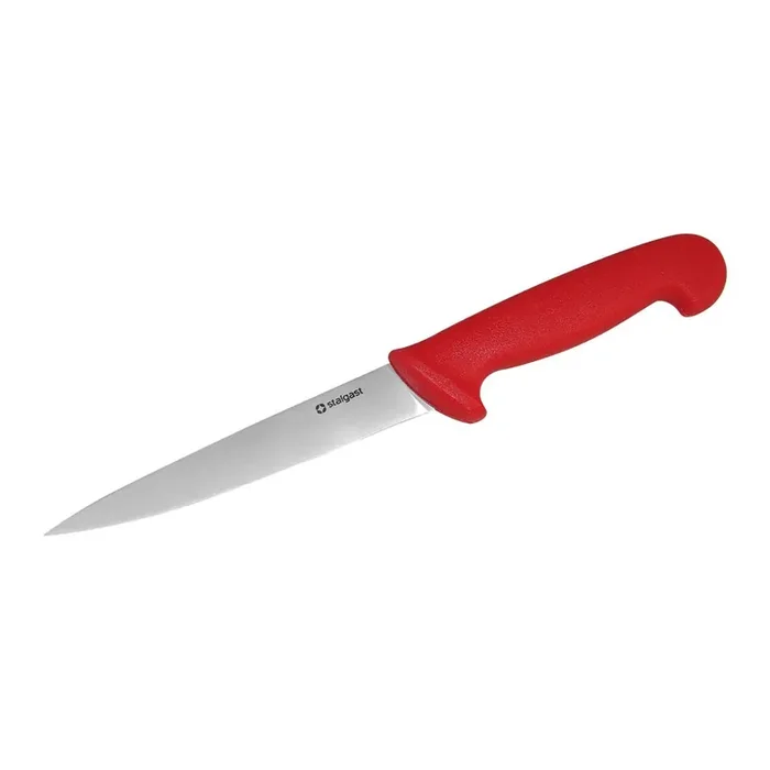 Stalgast filleting knife, HACCP, red handle, stainless steel blade 16 cm