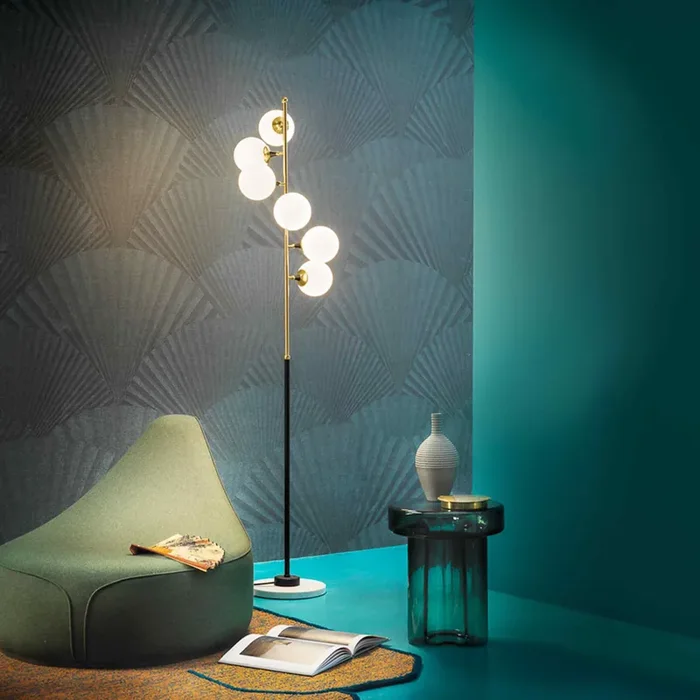 Stehleuchte GALASSIA aus Messing und Glas von Stilnovo – 220-240V