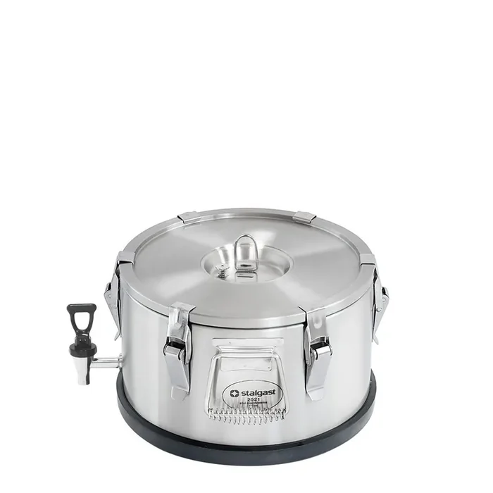 Thermal container made of stainless steel, 10 liters, with drain cock