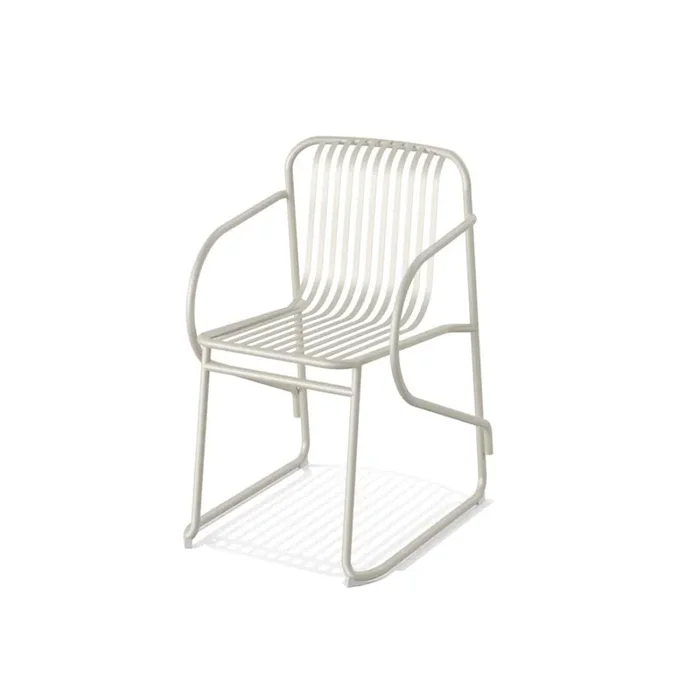 Throne Metalldraht-Stuhl mit Armlehne stapelbar – Beige