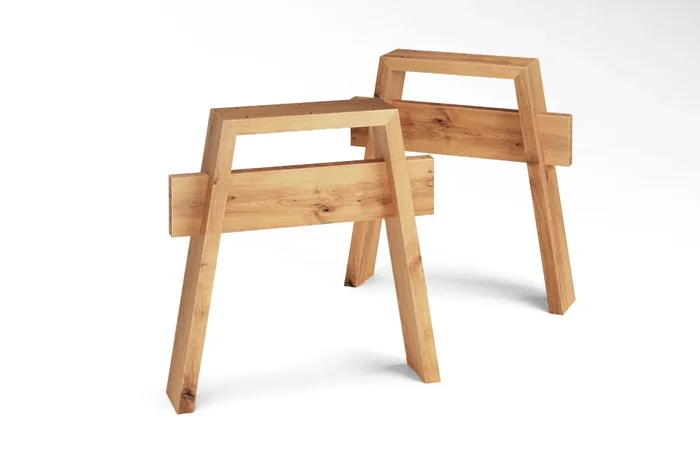 Tischbeine aus massivem Eichenholz Niklas 2er Set