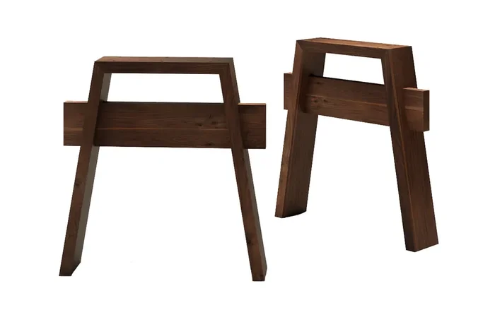 Tischbeine Niklas im 2er Set aus massivem Nussbaum