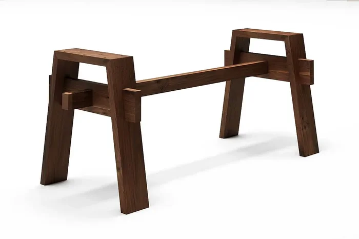 Tischfuß Jannik Untergestell aus Nussbaum