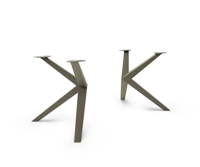 Tischgestell Zenthara kantig Metall Effektfinish Titan (2er-Set)