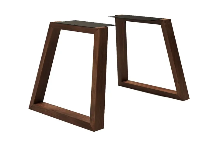 Tischkufen Gestell Ohlsen aus Nussbaum Holz im 2er Set