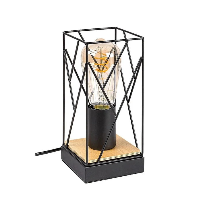 Tischlampe für Innenräume aus Metall/Holz ohne Glühbirne Rabalux Boire [Größe 12x22x11 cm]