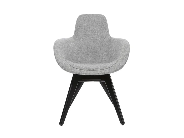 Tom Dixon Scoop Stuhl mit hoher Rückenlehne – Hallingdal 0116 / Gestell schwarz