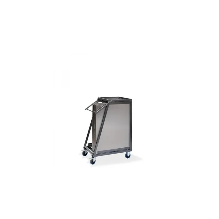 Transport trolley for stainless steel work tables, for up to 5 stainless steel folding tables, 88x65x113cm (WxDxH), hammer blow