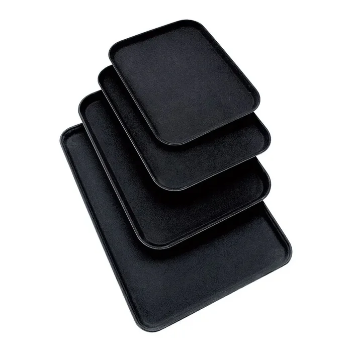 Tray, with non-slip surface, black, 56 x 40 cm (WxD)
