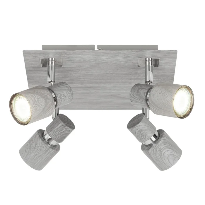 Trendige Spotlampe Holzimitat grau Rabalux Merkur