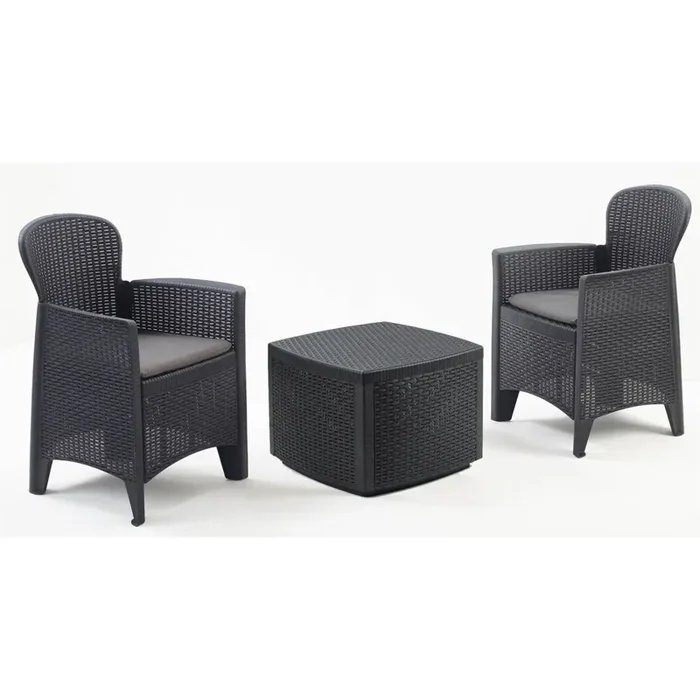 Trente – Lounge-Set 3-tlg. in Anthrazit
