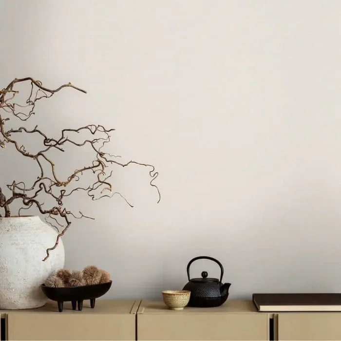 Unitapete in Leinenoptik Creme – Dezente Strukturtapete für stilvolle Räume