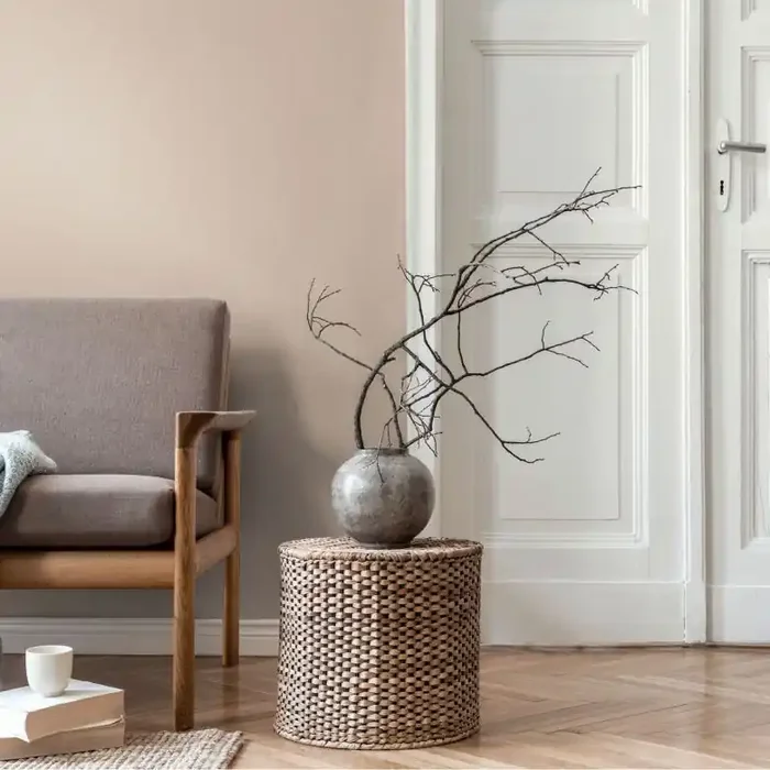 Unitapete Leinenoptik Creme Beige – Vliestapete einfarbig strukturiert matt