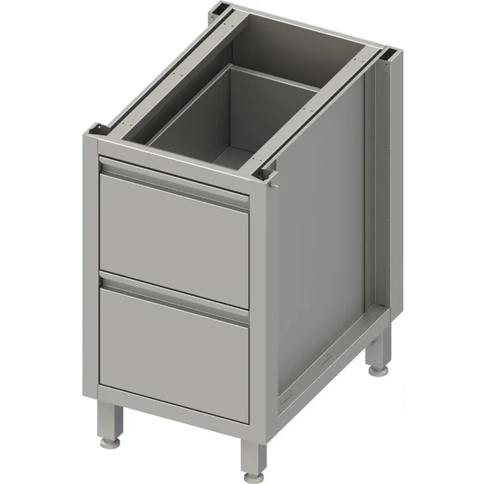 Unterschrank Boxversion 2.0, für Beine/Sockelrahmen, mit zwei Schubladen 450x640x660 mm