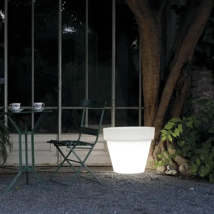 Vase BORDATO LISCIO mit Beleuchtung von Serralunga – S ø 58 x H 50 / IP68 – DRAHTLOSES BLUETOOTH