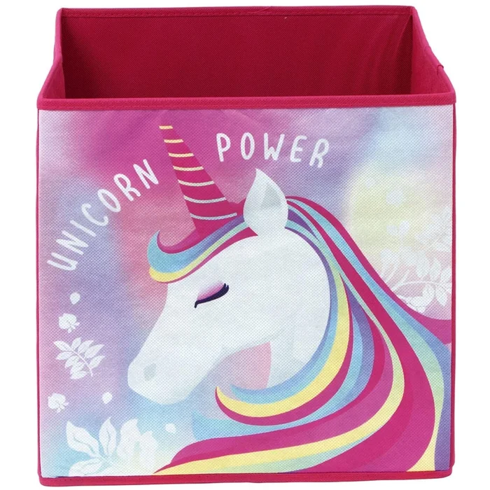 Vielseitige Aufbewahrungsbox aus Stoff Genérico Licorne [Größe 31x31x5 cm]