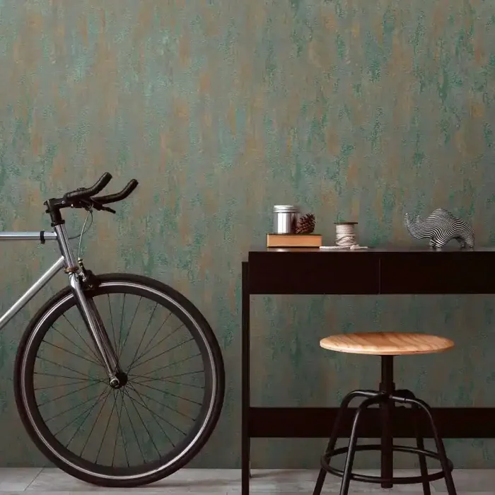 Vintage Tapete Metallic-Effekt Grün Bronze Vliestapete Strukturtapete A.S. Création