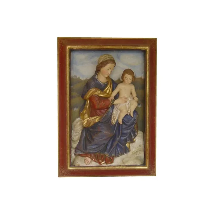 Virgin Mary on cloud with framework (relief) Antique 23,62 inch