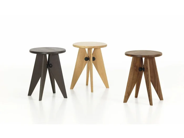 Vitra Tabouret Bois Hocker Entworfen von Jean Prouvé