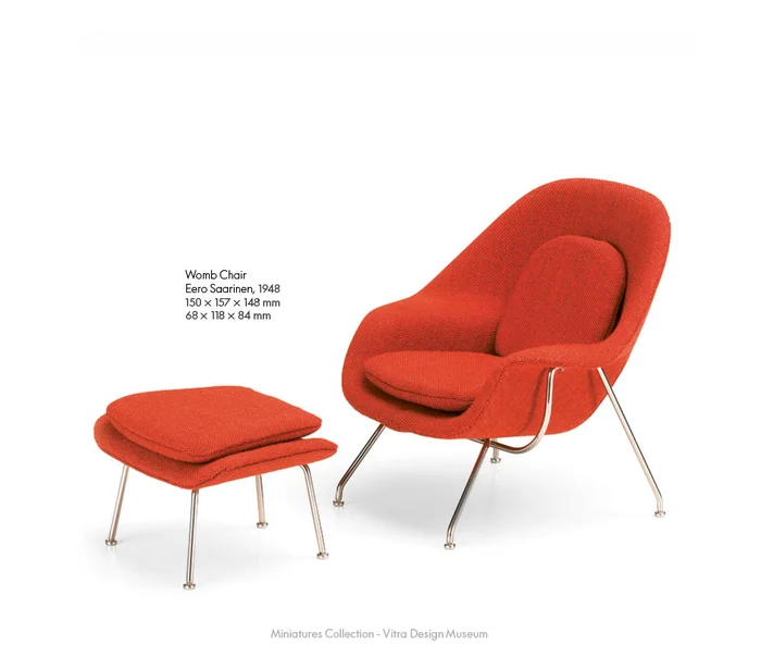 Vitra Womb Stuhl & Ottoman – Sammlerminiaturen
