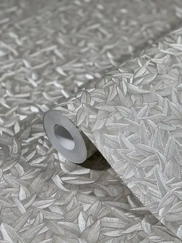 Vliestapete 3D-Optik, Blattmotiv Floral Klassisch in Creme