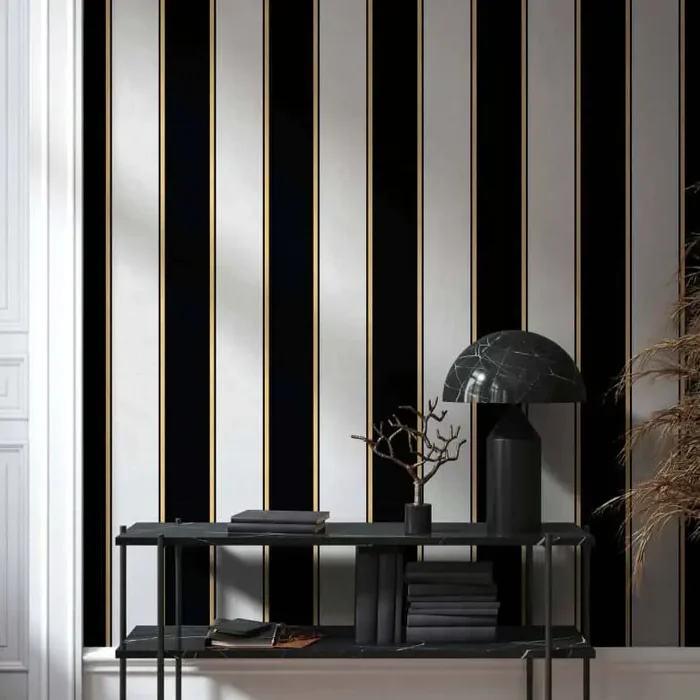 Vliestapete Blockstreifen, Streifen Streifen Klassisch matt in Grau