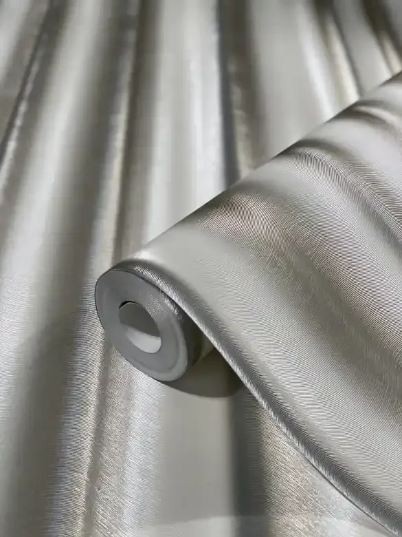 Vliestapete in Streifen mit Glanzeffekt silber Welle von Harald Glööckler