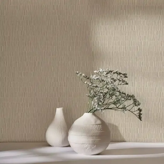 Vliestapete in strukturiertes Kachelmotiv beige Textiloptik