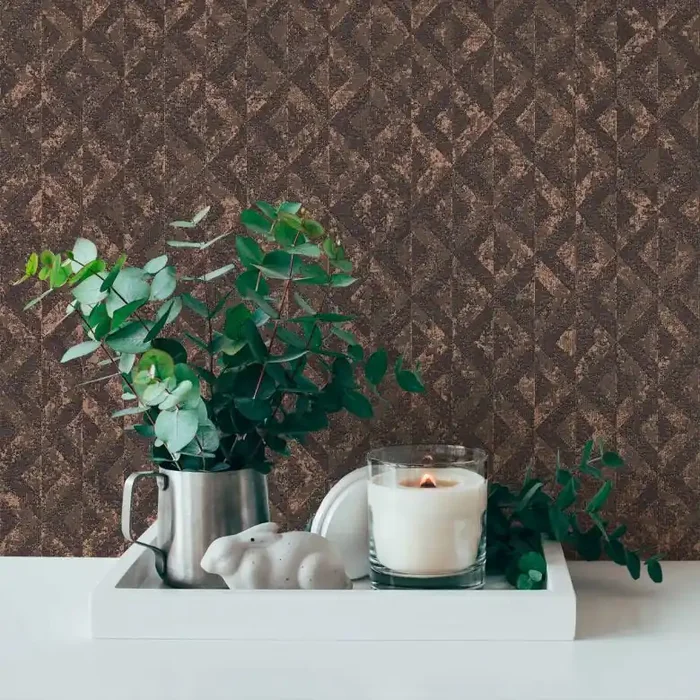 Vliestapete mit Rauten Gold Schwarz – Grafik-Tapete leicht glänzend – Mustertapete