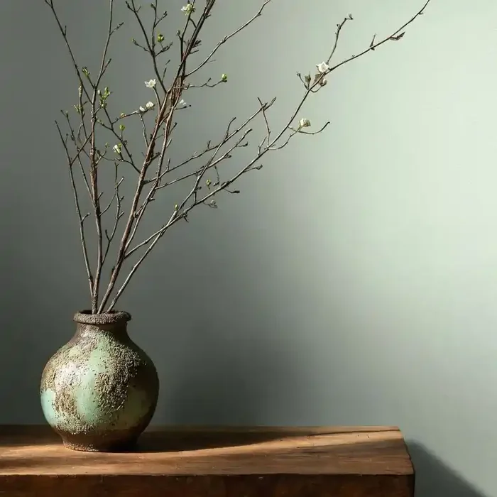 Vliestapete Strukturiert Uni Modern matt in Grün