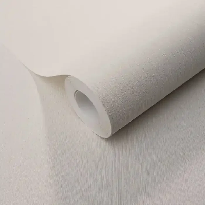 Vliestapete Unitapete mit feiner Längstruktur in creme