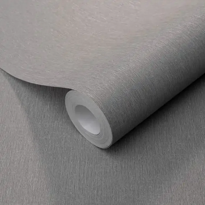 Vliestapete Unitapete mit feiner Längstruktur in grau