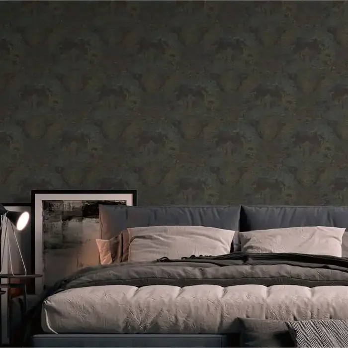 Vliestapete Vintage Barock Schwarz, Gelb – Vlies Tapete Barocktapete mit Ornamenten