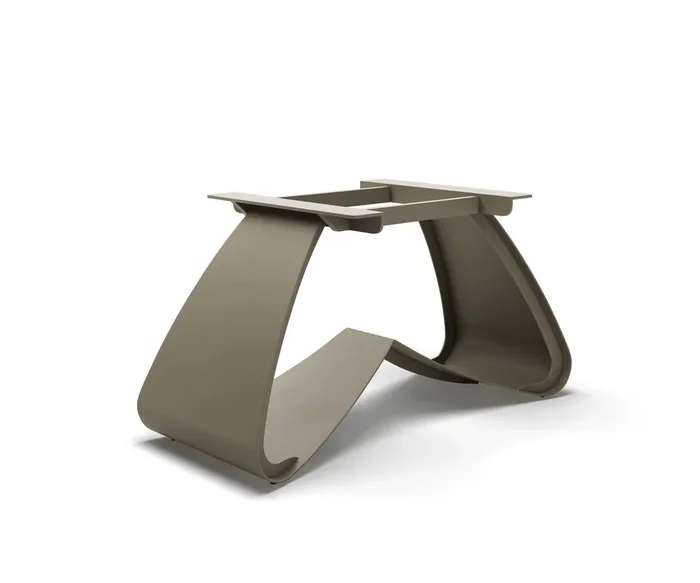 W-Gestell Rechteck Effektfinish Titan für Tischplatten ab 200 cm