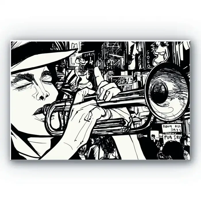 Wandbild Sound of a Street Musician