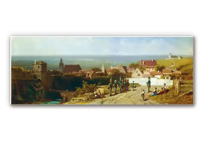 Wandbild Spitzweg – Altes Städtchen – Panorama