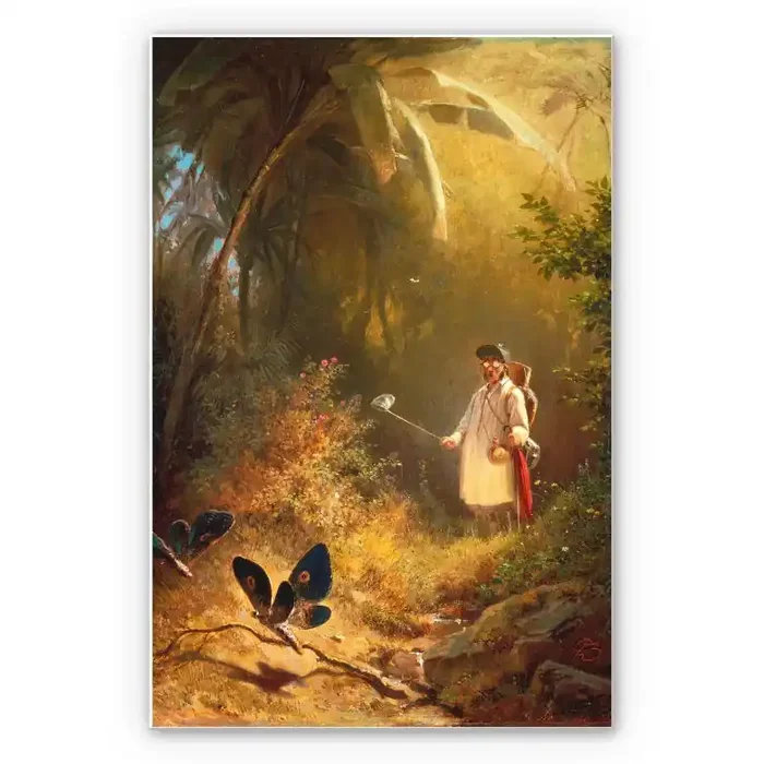 Wandbild Spitzweg – Der Schmetterlingsfänger