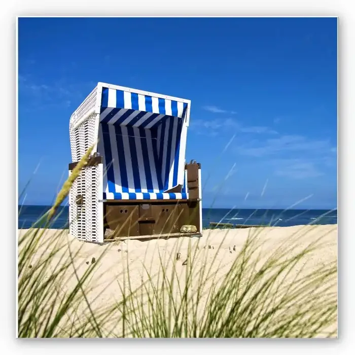 Wandbild Strandkorb – quadratisch