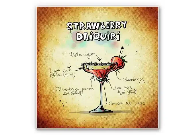 Wandbild Strawberry Daiquiri – quadratisch