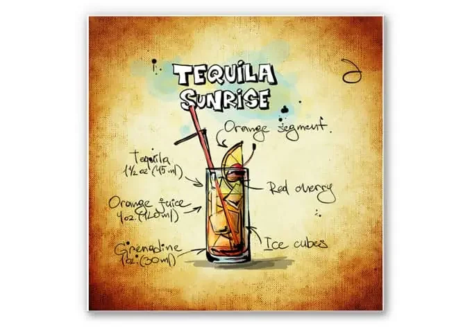 Wandbild Tequila Sunrise – Rezept