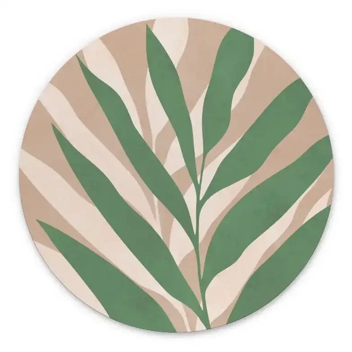 Wandbild Tropische Zweige im sanften Farbspiel – Costa – Alu-Dibond Rund