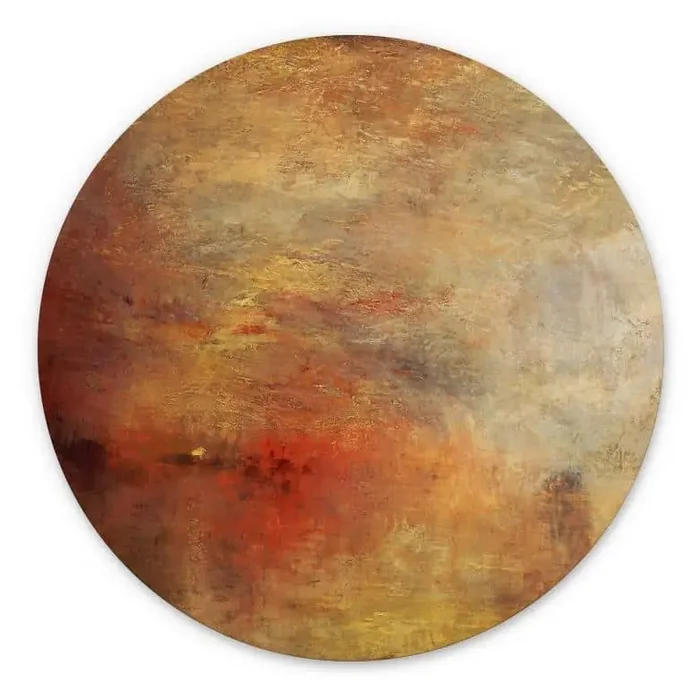 Wandbild Turner – Sonnenuntergang über einem See – Alu-Dibond Rund