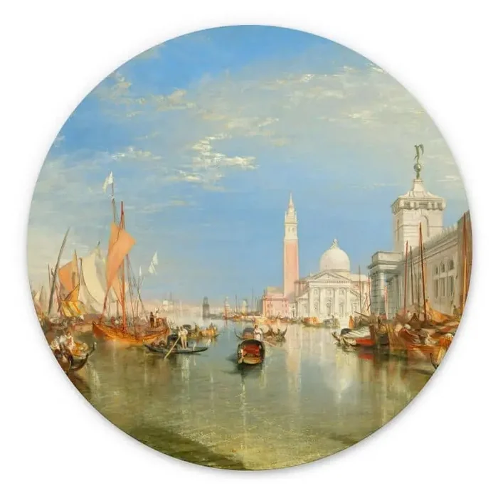 Wandbild Turner – Venedig, Dogana und S. Giorgio Maggiore – Alu-Dibond Rund