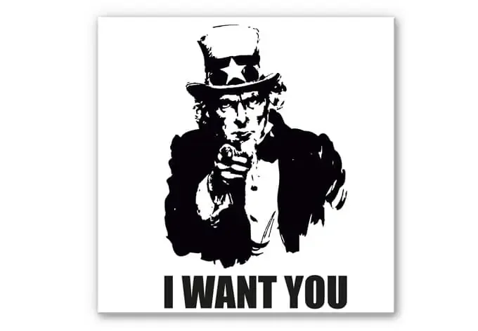 Wandbild Unle Sam – quadratisch