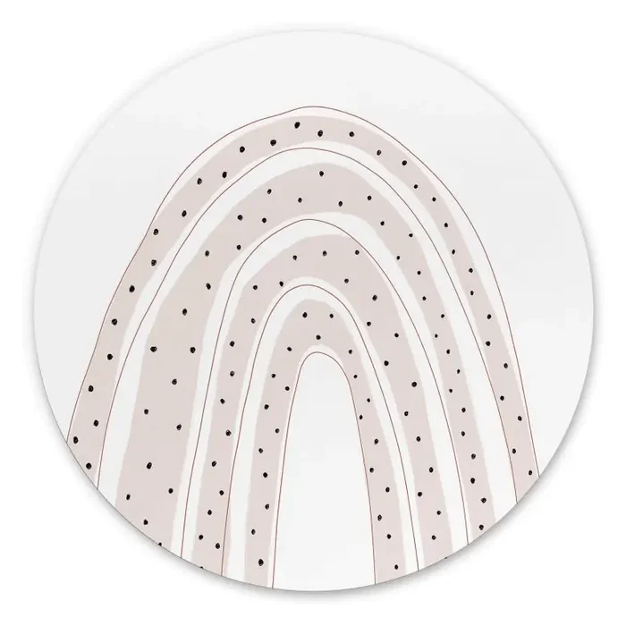 Wandbild uplusmestudio – Regenbogen mit Punkten – Alu-Dibond Rund