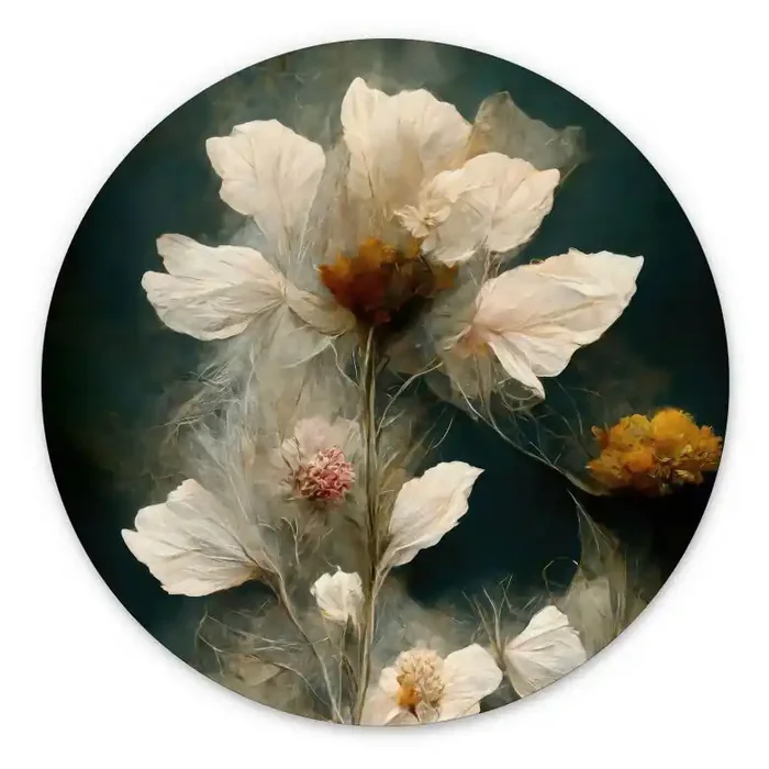 Wandbild Vergängliche Blütenpracht – Treechild – Alu-Dibond Rund