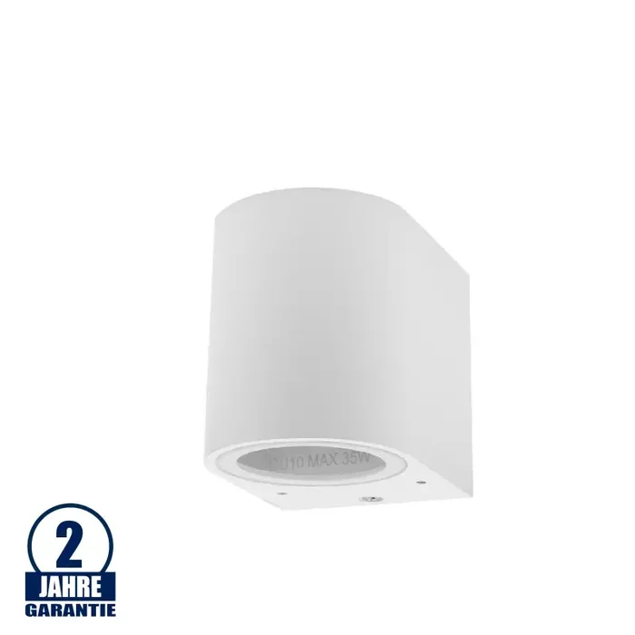 Wandleuchte mit GU10 Fassung 1-fach Zylinder Weiß IP54