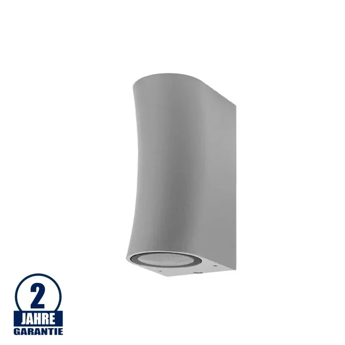 Wandleuchte mit GU10 Fassung 2-fach Zylinder „Bogen“ Silber IP44